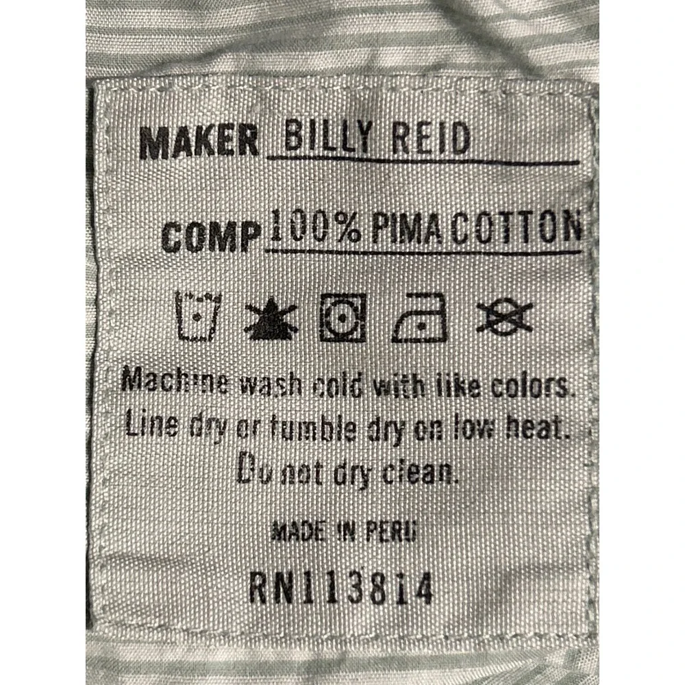 Billy Reid Chino Shorts 100% Pima Cotton Sage‎ Size 28 / 8